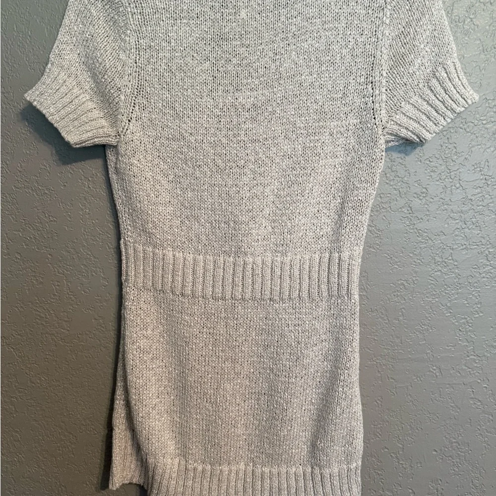 White House Black Market Cream Color Short Sleeve Cardigan - Picture 6 of 7